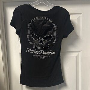 Harley-Davidson Black and White Raglan Tee